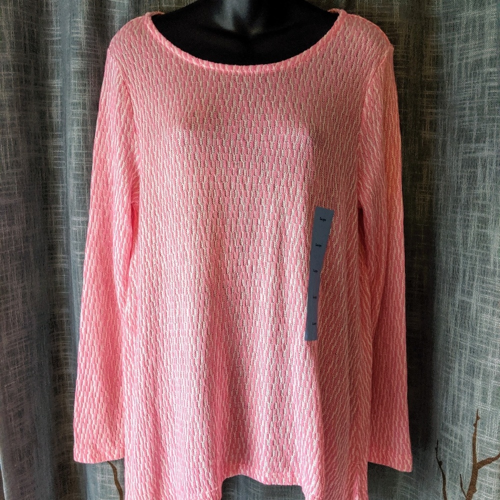 ☀️3/$25 Chelsea & Theodore Pink Textured Top G29